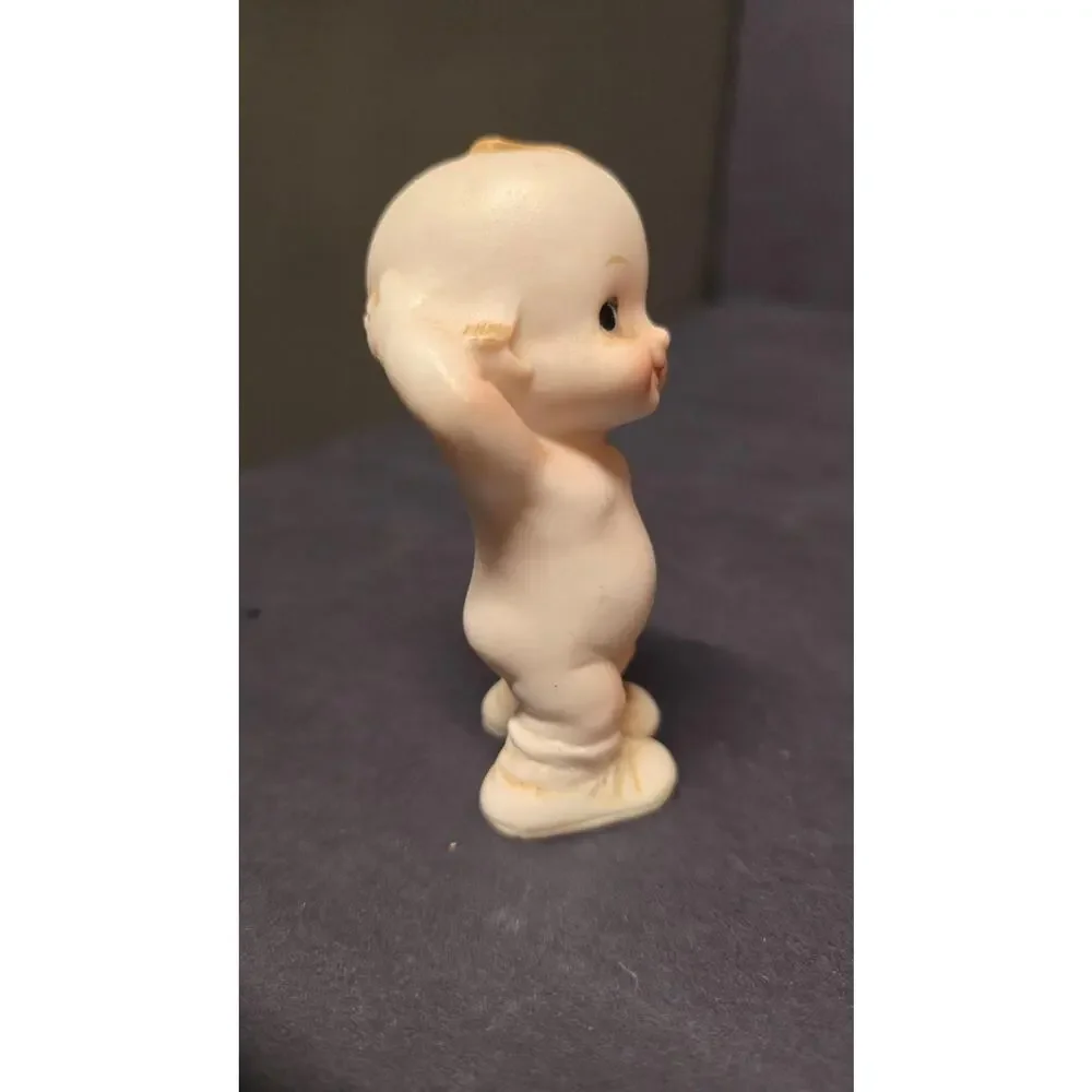 Porcelain Baby Figurine Beige Kewpie Doll Small Japan Cute Decor